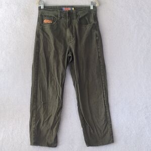 Empyre Womens Green Relaxed Fit High Rise‎ Straight Leg Jeans Waist 28